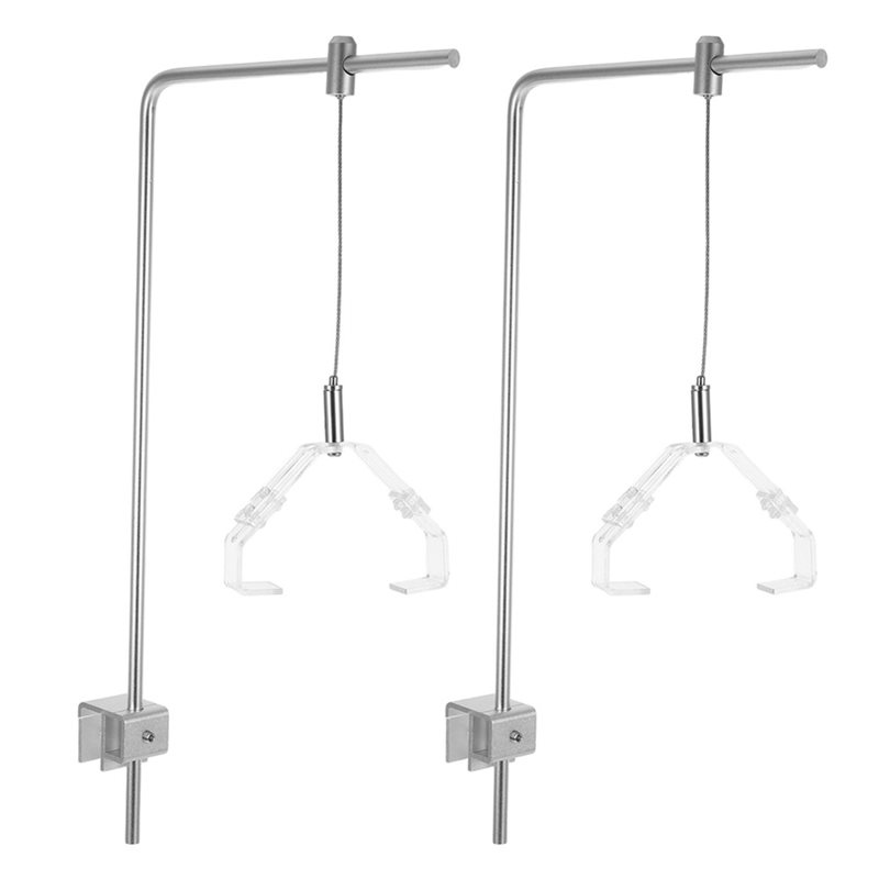 Aquarium Fish Light Lamp - AB41-2Pcs Fish Tank Light Rack Aluminum