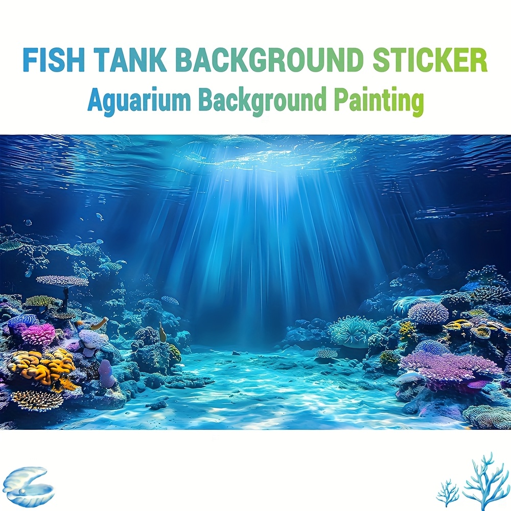 Aquarium Fish Background - Aquarium Background Wallpaper Fish Tank Sticker,