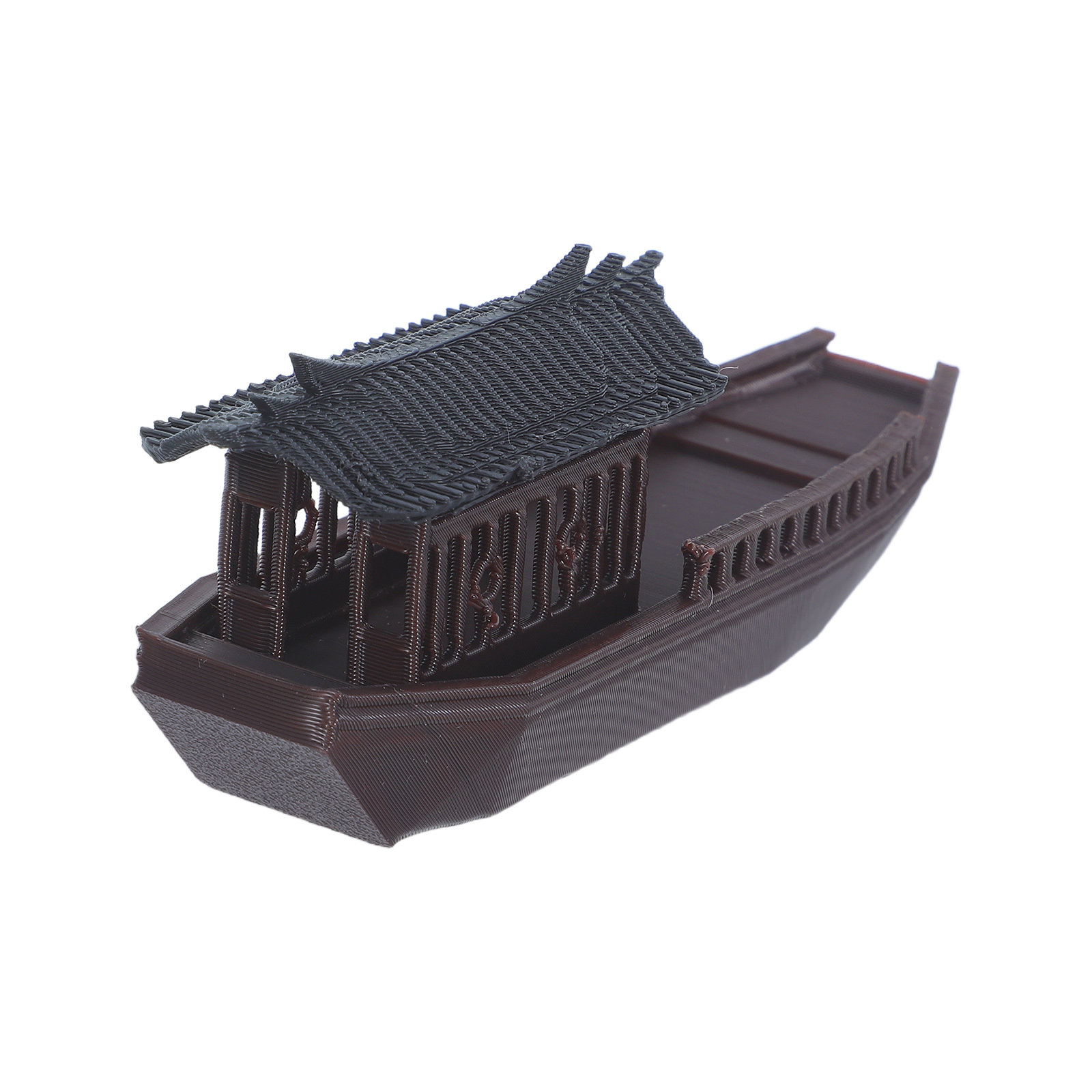 Fish Toy In Aquarium - Miniature Chinese Fishing Boat Vintage Floating