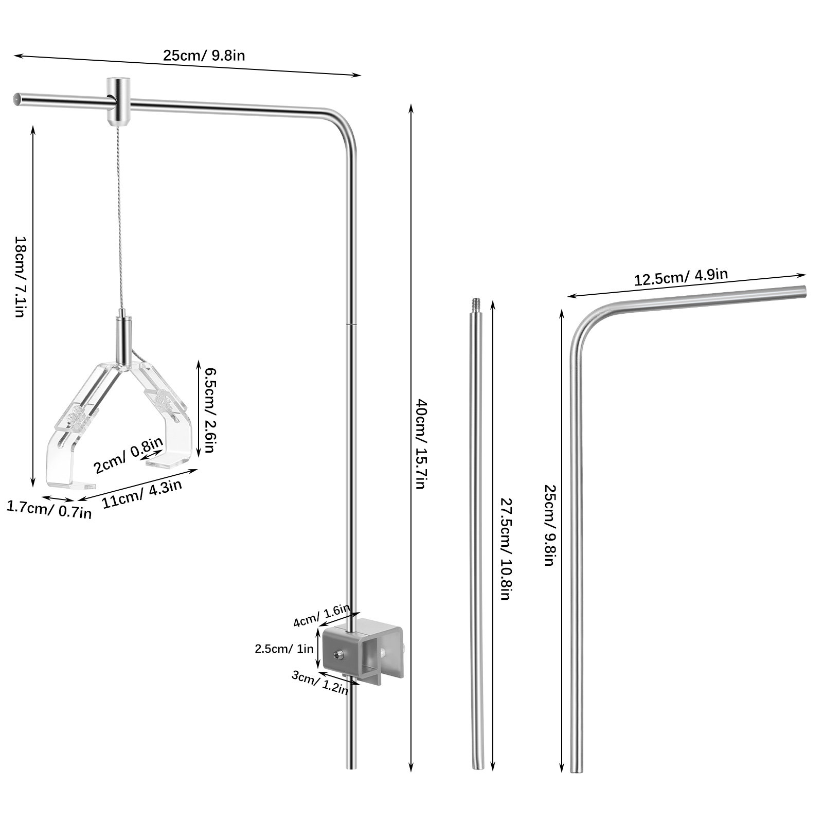 2Pcs Aquarium Lamp Holder Supp - Aquarium Fish Light Lamp 评论和价格