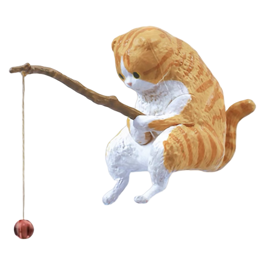 Cute Fishing Cat Figure Fish L - Fish Toy In Aquarium 评论和价格