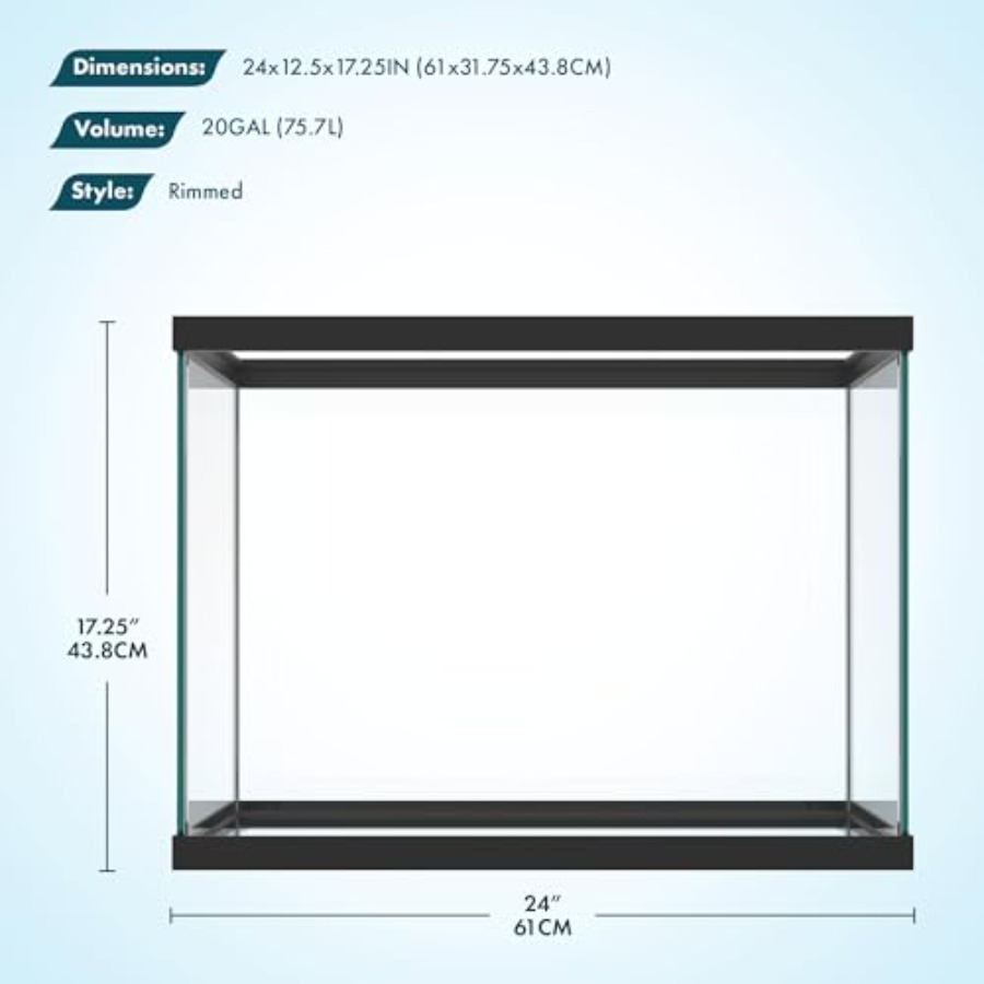 20 Gallon Glass Aquarium - 24  - Fish Toy In Aquarium 评论和价格