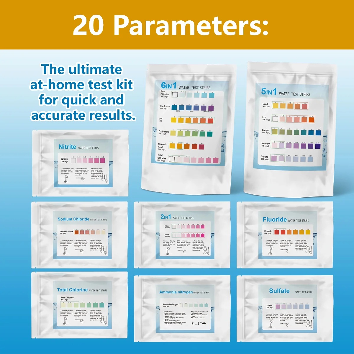 YAGO 20 in 1 Water Test Strips - Aquarium Test Kit 评论和价格
