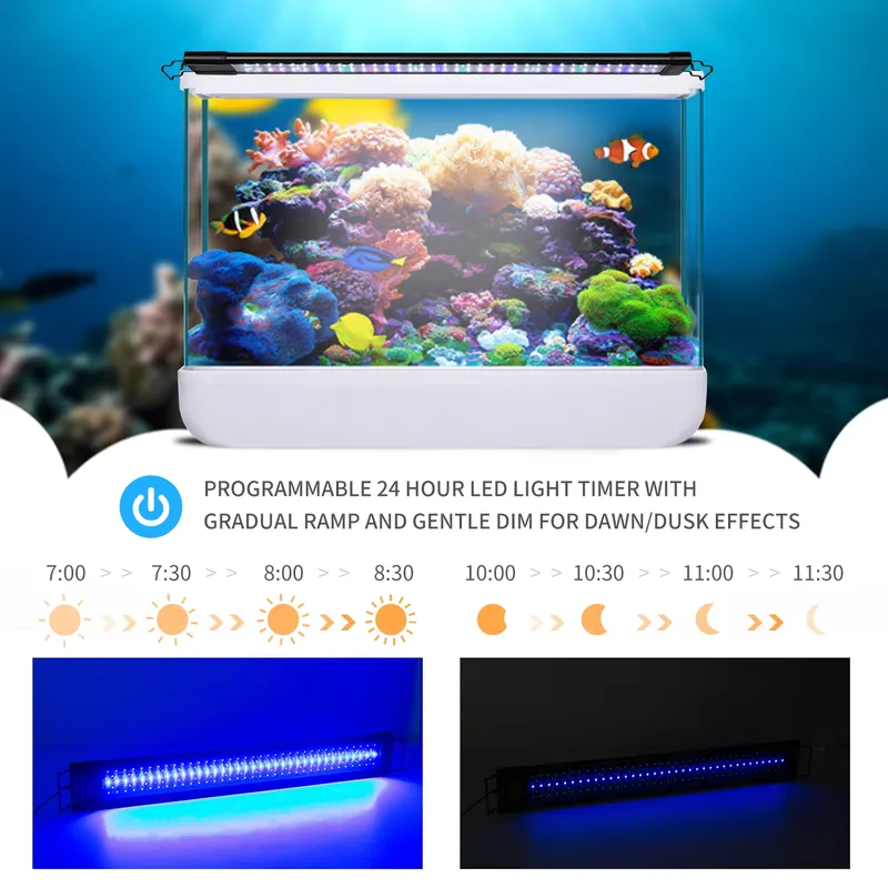 LED Programmable Aquarium Ligh - Aquarium Fish Light Lamp 评论和价格