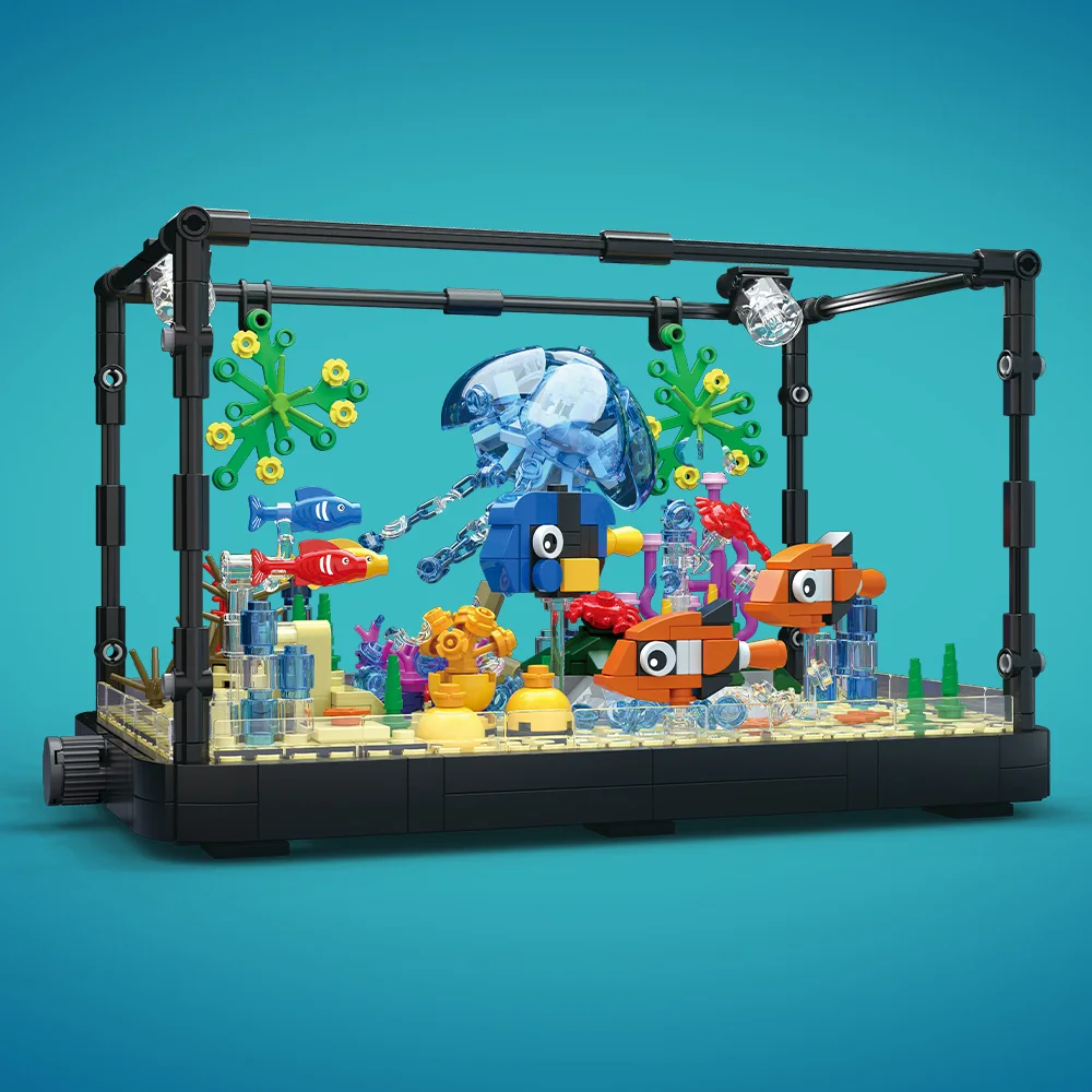 Fish Tank Building Block Set w - Fish Toy In Aquarium 评论和价格
