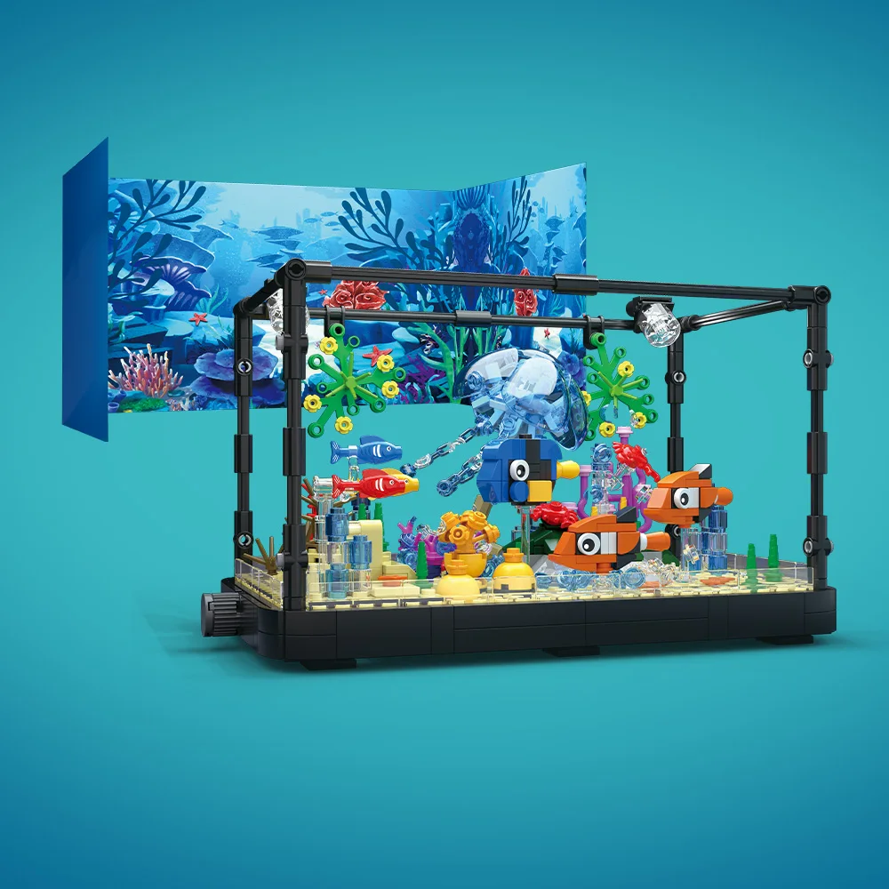 Fish Tank Building Block Set w - Fish Toy In Aquarium 评论和价格
