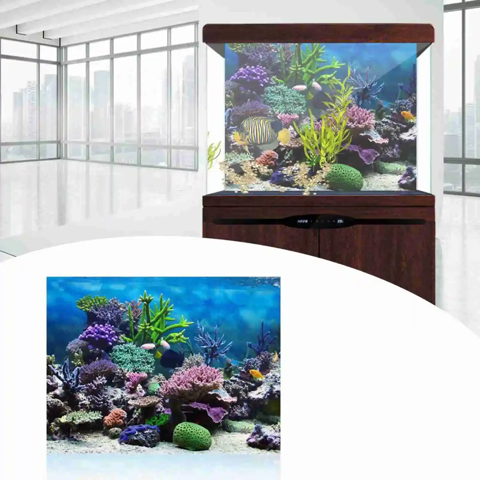 3D Aquarium Landscape Poster R - Aquarium Fish Poster 评论和价格