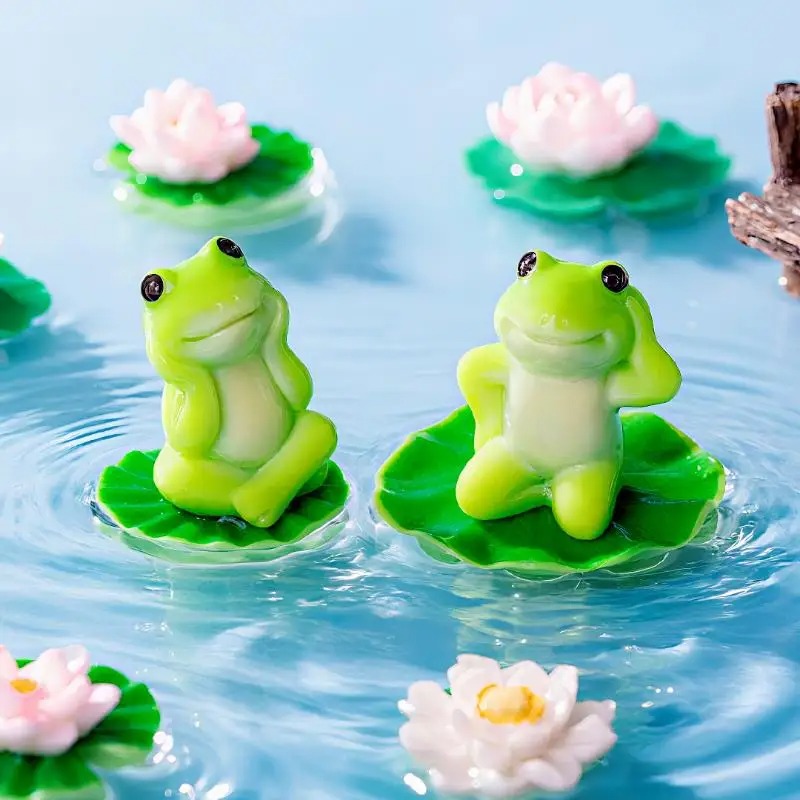 6Pcs Mini Cartoon Frog Statue  - Aquarium Fish Live 评论和价格