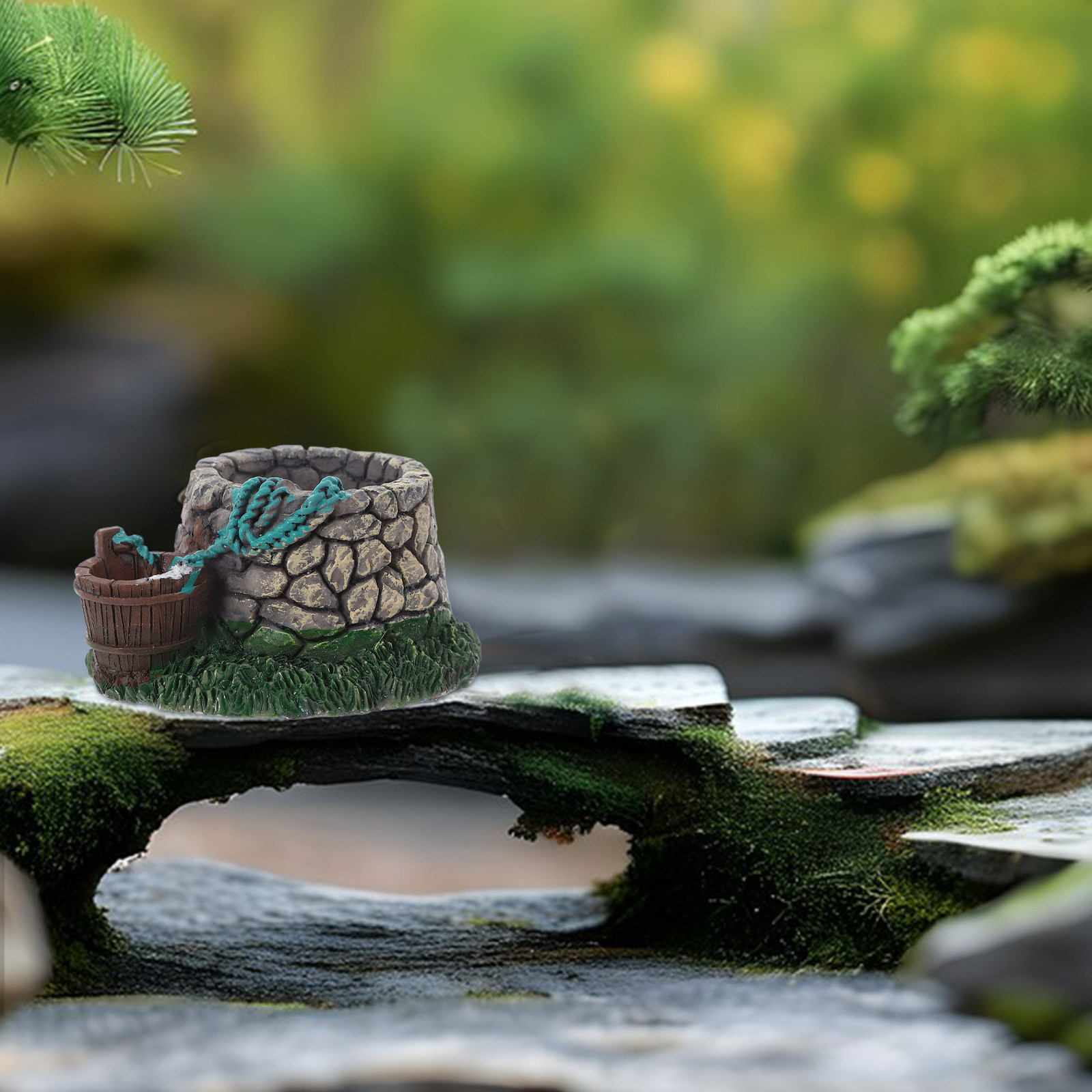 Miniature Terrarium Resin Gard - Aquarium Fish Bridge 评论和价格